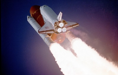 Space shuttle rocketing [NS]